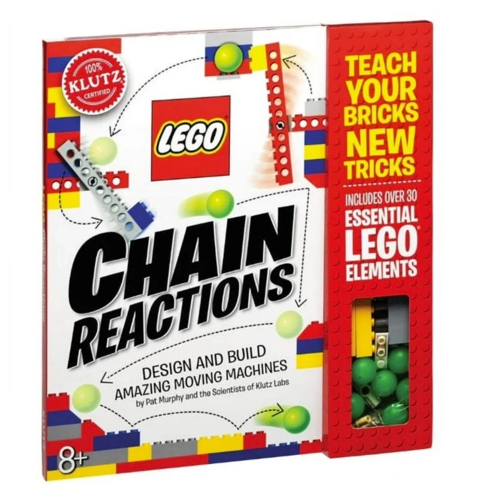 LEGO Chain Reactions Klutz Book Kit Design Build Moving Machines STEM Activity8+
